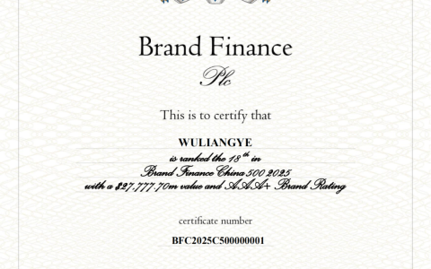 五粮液再度入选《Brand Finance2025年中国品牌价值500强》 品牌强度蝉联全球最高等级